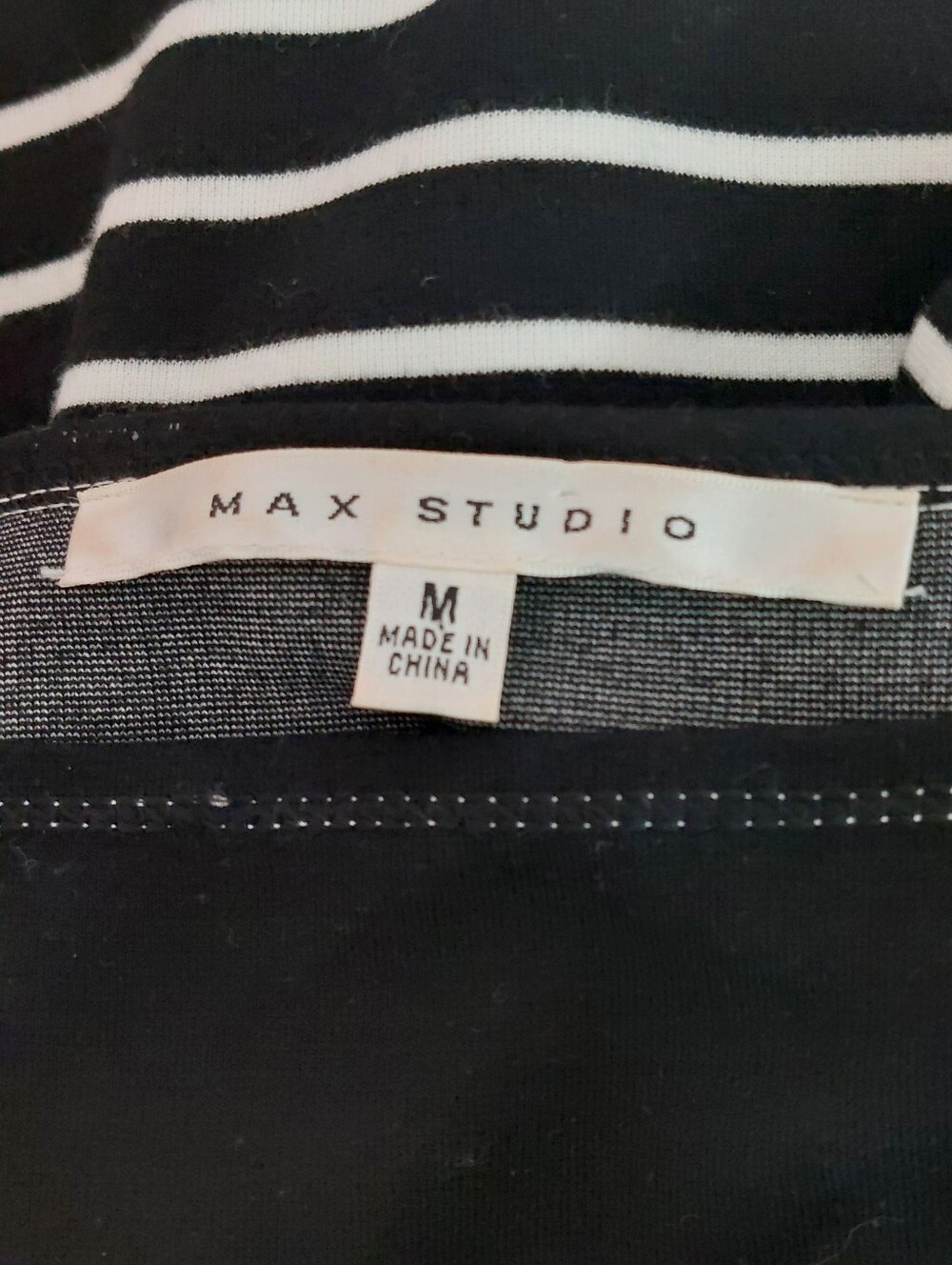 Max Studio Black White Colorblock Striped Dress Size Medium - Picture 7 of 9
